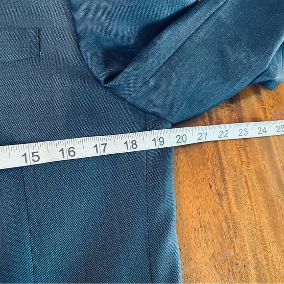 J. Crew Thompson Heathered Navy 100% Wool 38S Suit Jacket Sport Coat Flawed - Picture 9 of 13